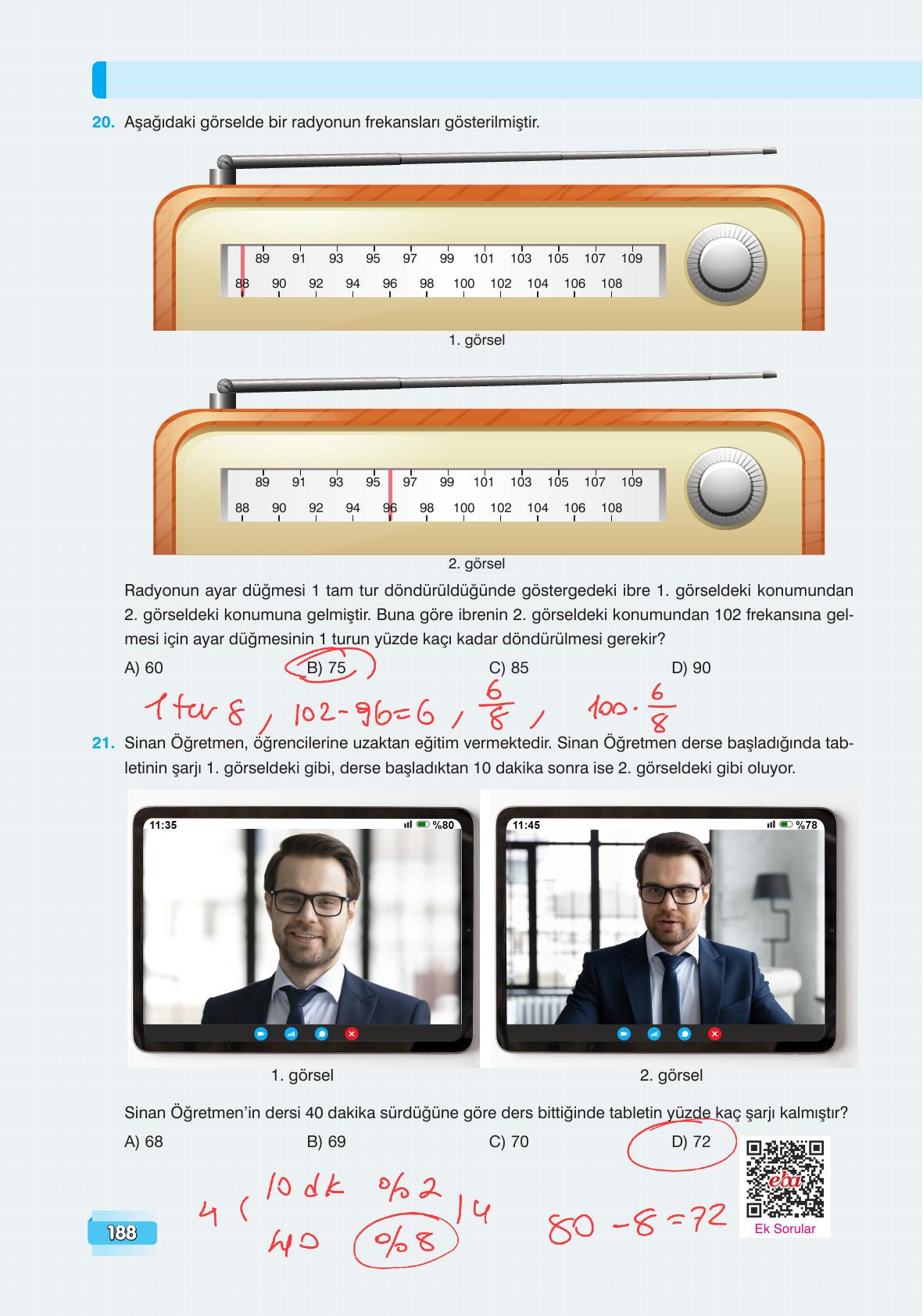 7. Sınıf Edat Yayınları Matematik Ders Kitabı Sayfa 188 Cevapları