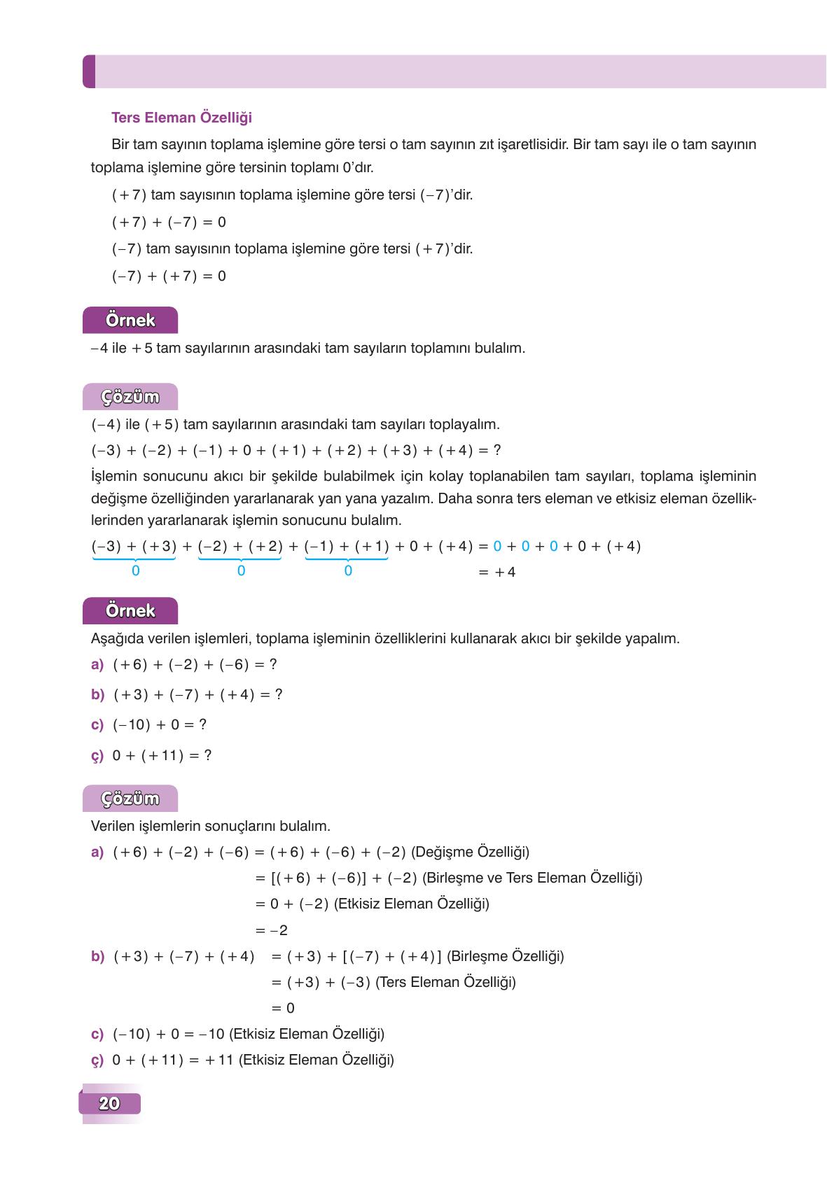 7. Sınıf Edat Yayınları Matematik Ders Kitabı Sayfa 20 Cevapları