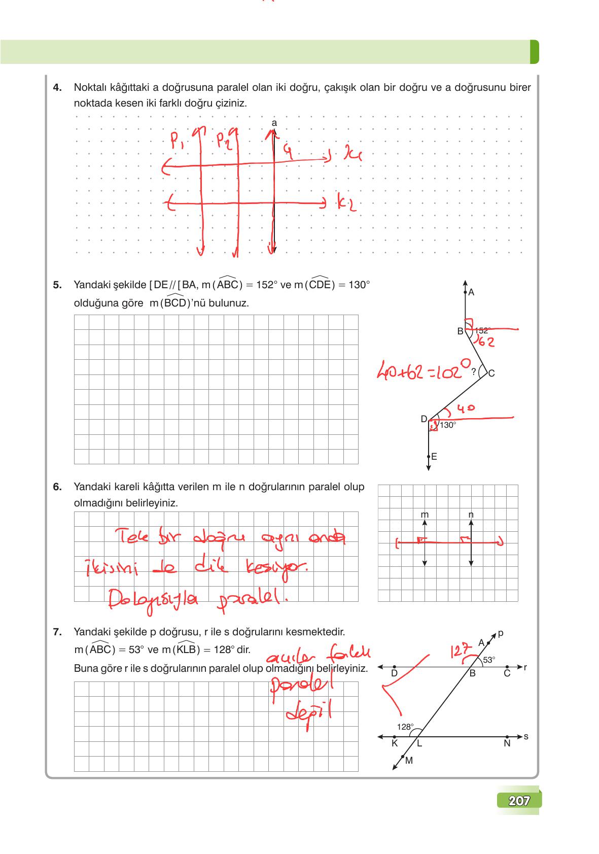 7. Sınıf Edat Yayınları Matematik Ders Kitabı Sayfa 207 Cevapları