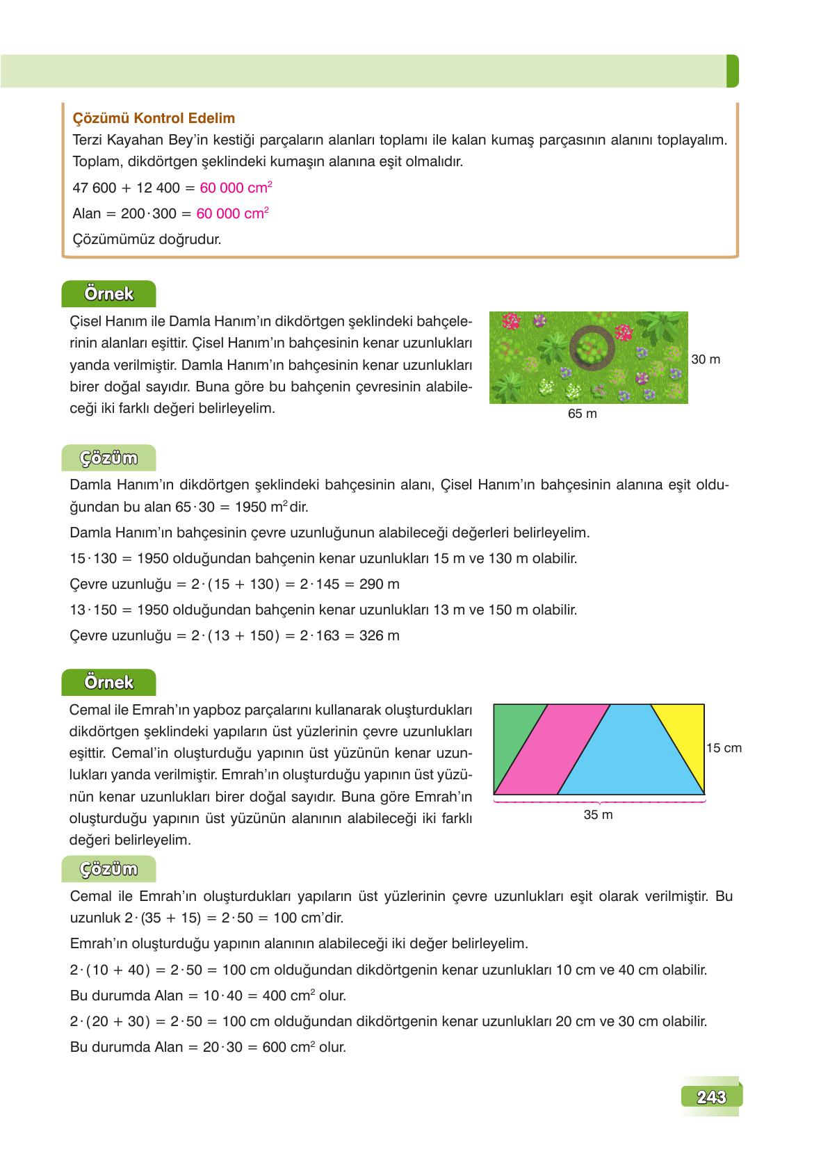 7. Sınıf Edat Yayınları Matematik Ders Kitabı Sayfa 243 Cevapları