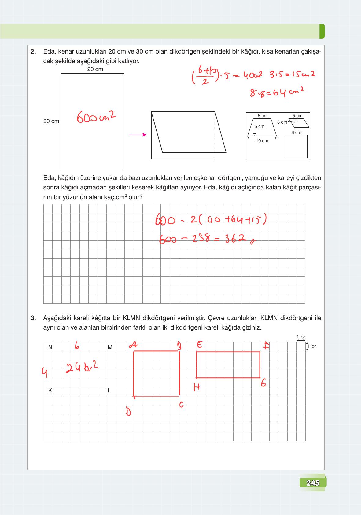 7. Sınıf Edat Yayınları Matematik Ders Kitabı Sayfa 245 Cevapları