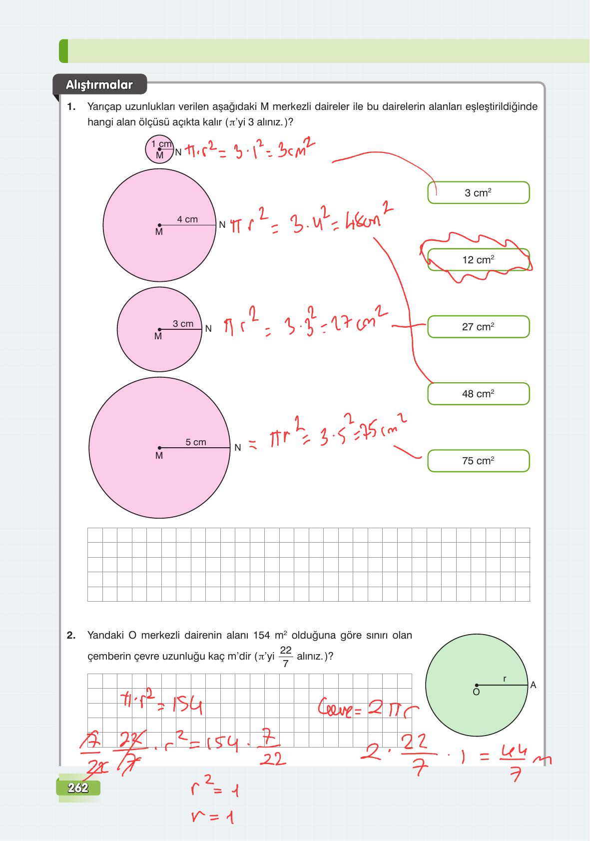 7. Sınıf Edat Yayınları Matematik Ders Kitabı Sayfa 262 Cevapları