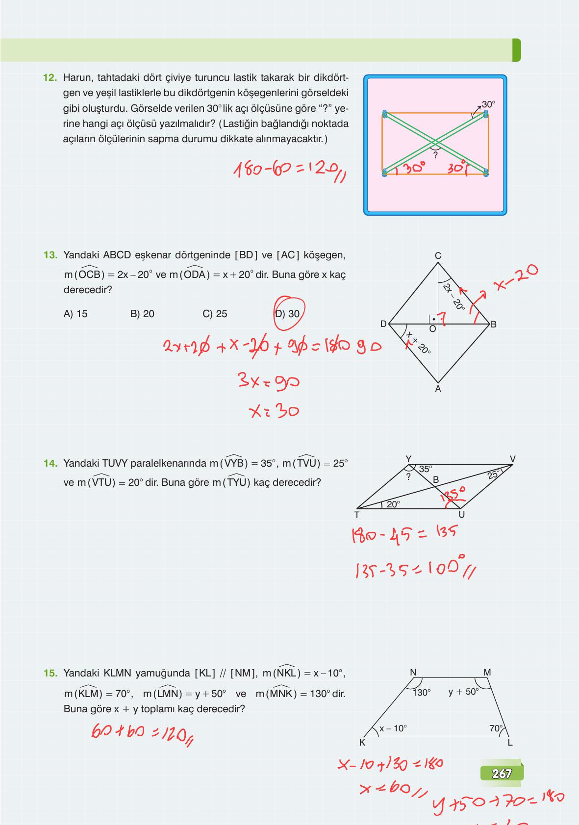 7. Sınıf Edat Yayınları Matematik Ders Kitabı Sayfa 267 Cevapları