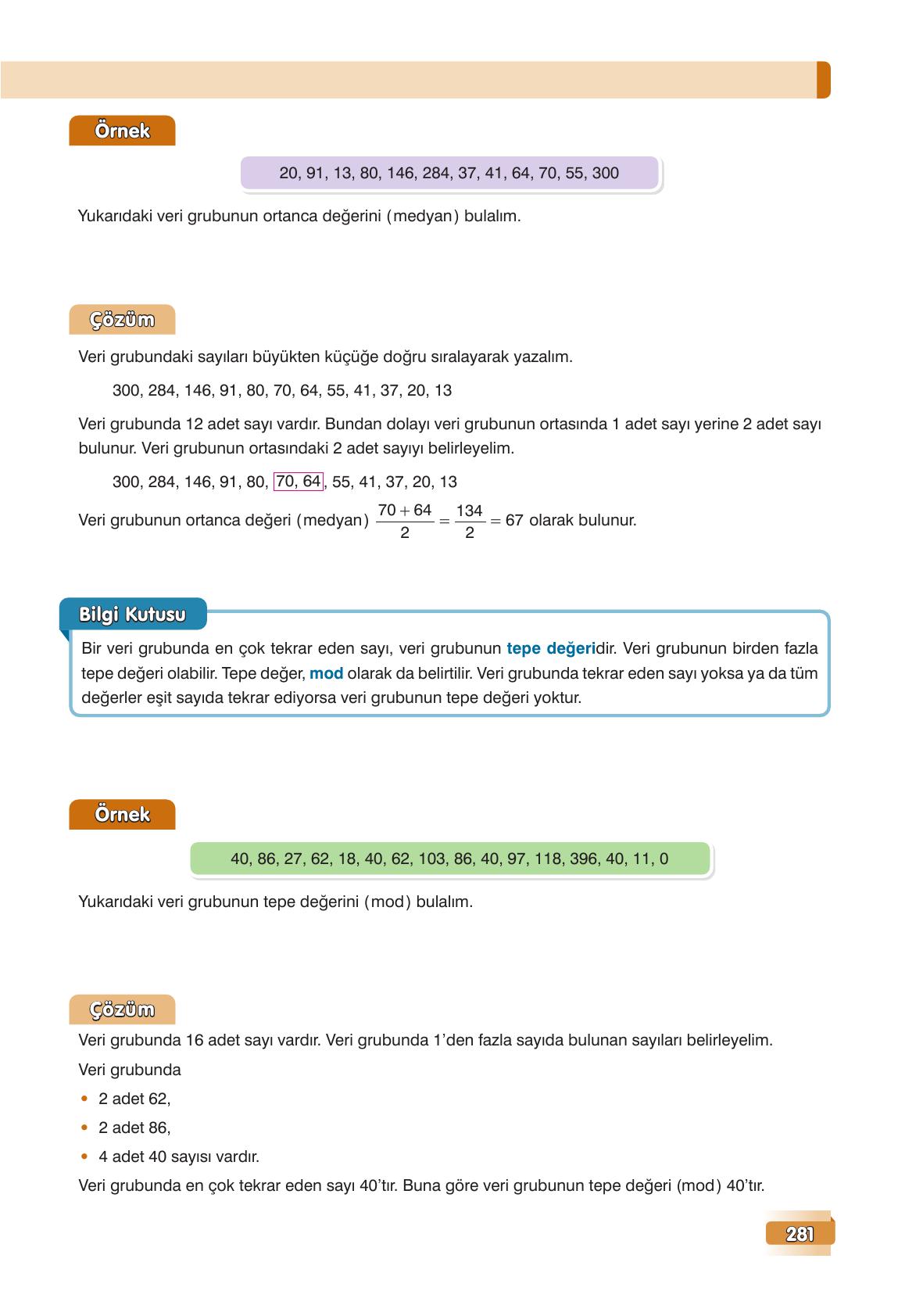 7. Sınıf Edat Yayınları Matematik Ders Kitabı Sayfa 281 Cevapları