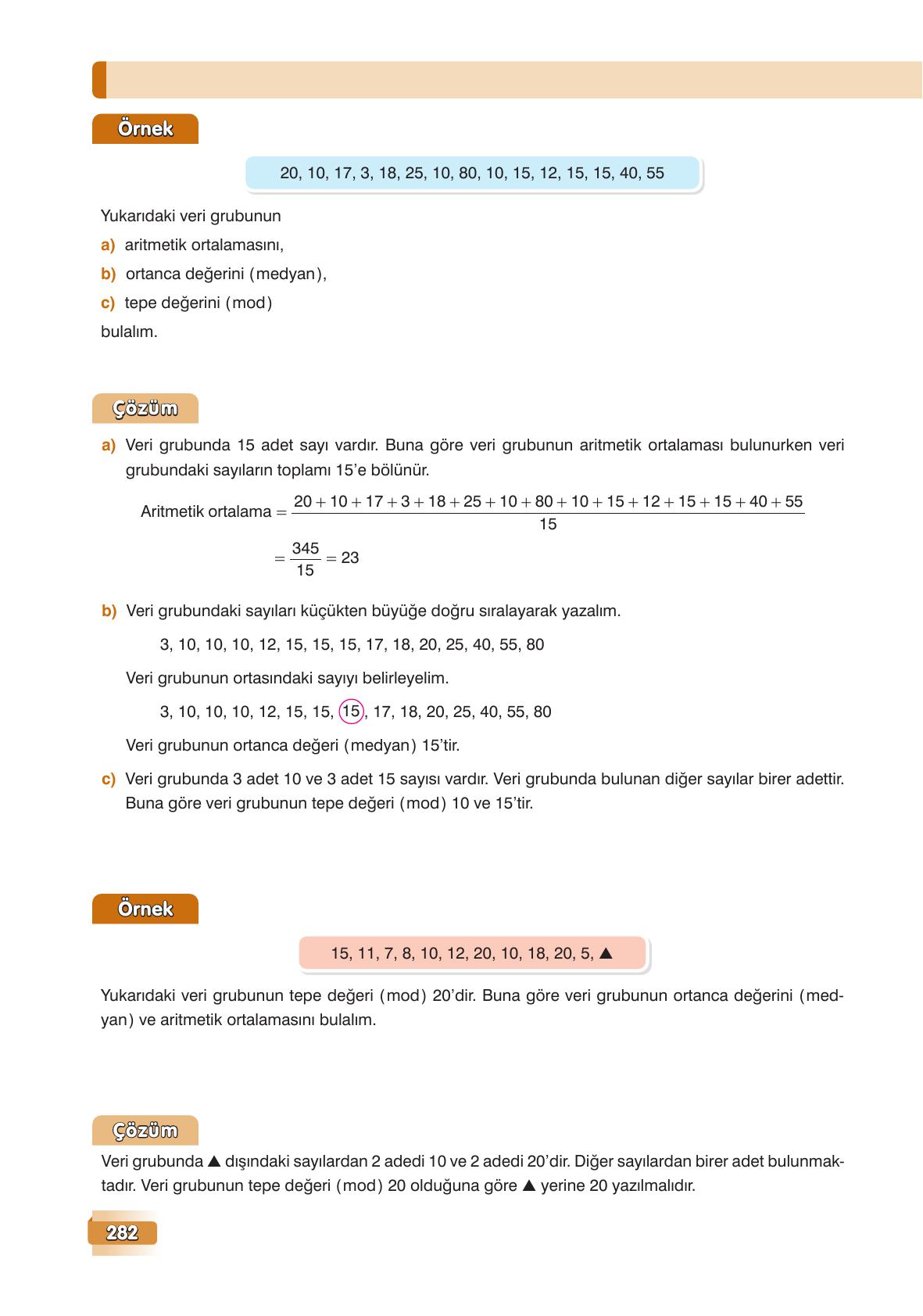 7. Sınıf Edat Yayınları Matematik Ders Kitabı Sayfa 282 Cevapları