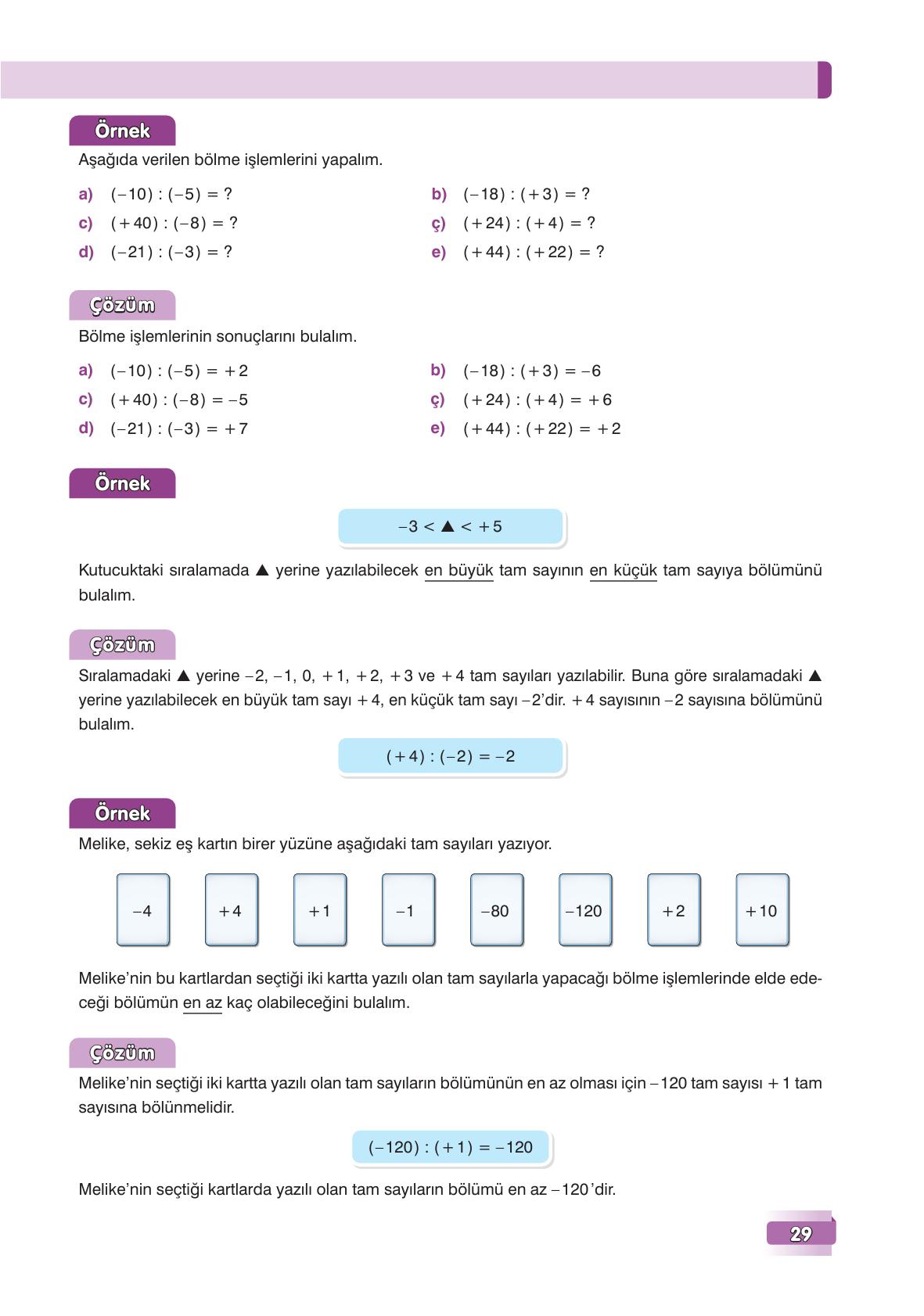 7. Sınıf Edat Yayınları Matematik Ders Kitabı Sayfa 29 Cevapları