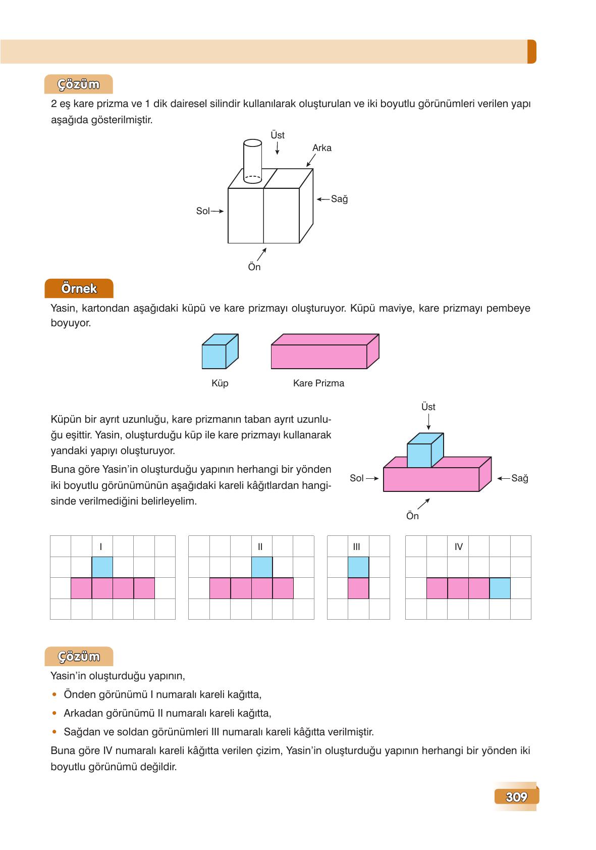 7. Sınıf Edat Yayınları Matematik Ders Kitabı Sayfa 309 Cevapları