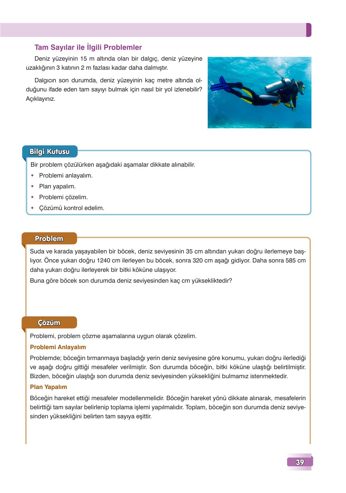 7. Sınıf Edat Yayınları Matematik Ders Kitabı Sayfa 39 Cevapları