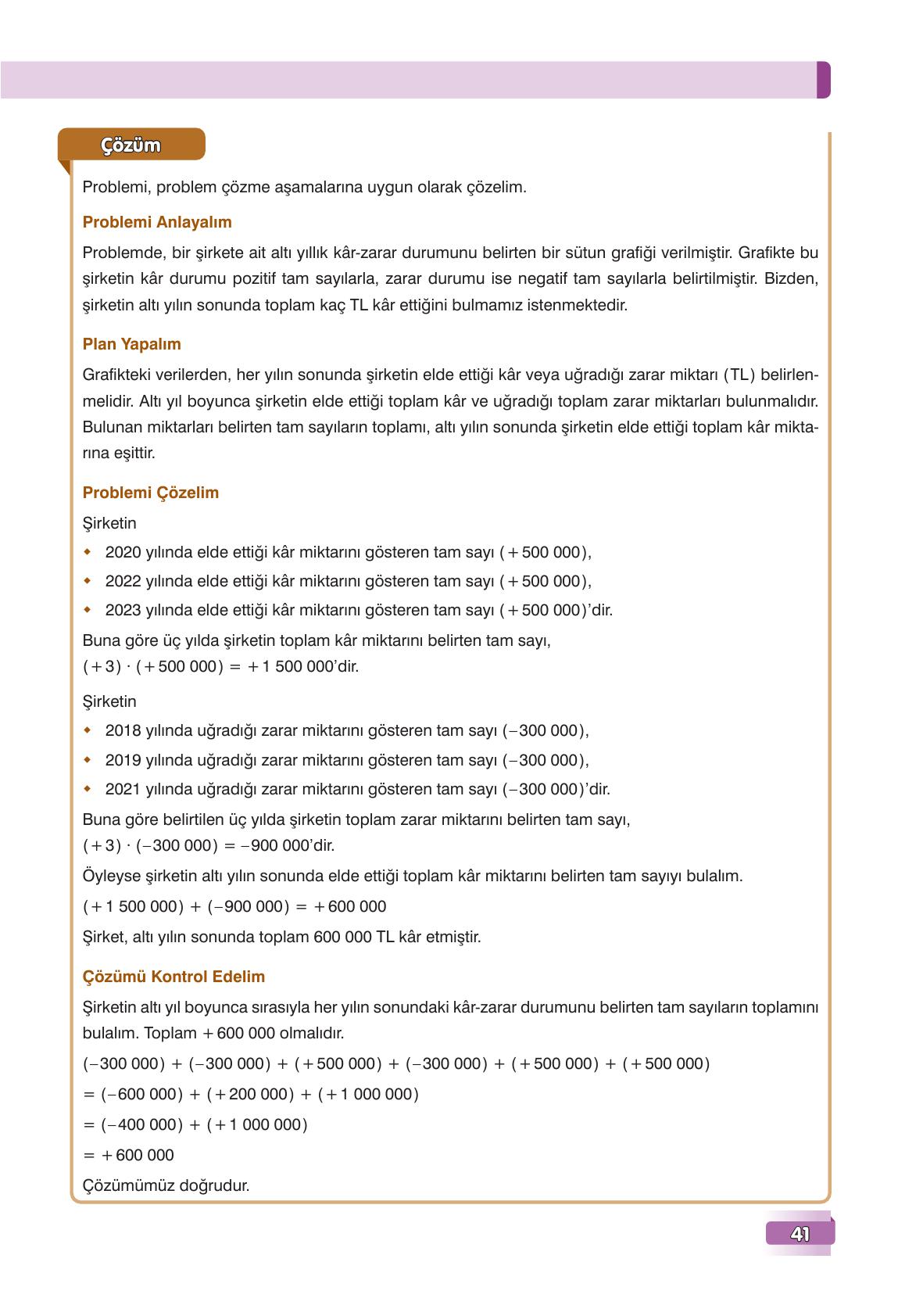 7. Sınıf Edat Yayınları Matematik Ders Kitabı Sayfa 41 Cevapları