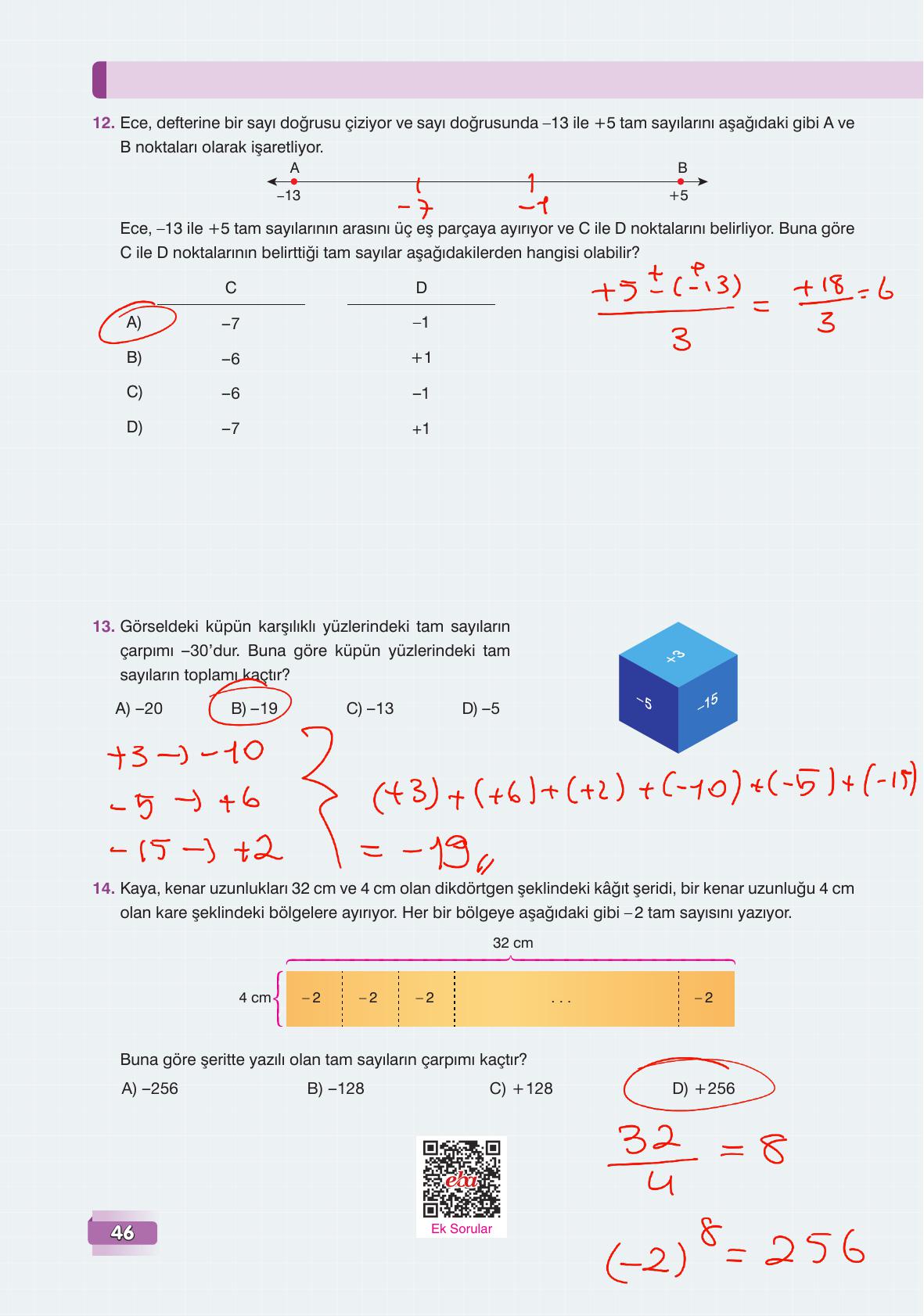 7. Sınıf Edat Yayınları Matematik Ders Kitabı Sayfa 46 Cevapları