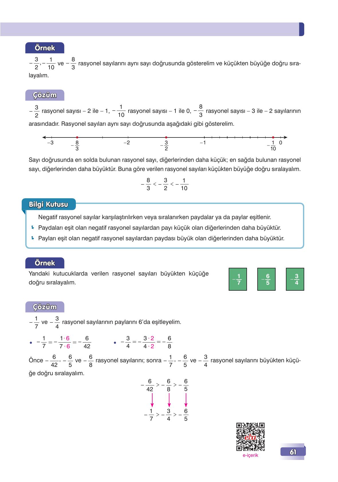 7. Sınıf Edat Yayınları Matematik Ders Kitabı Sayfa 61 Cevapları