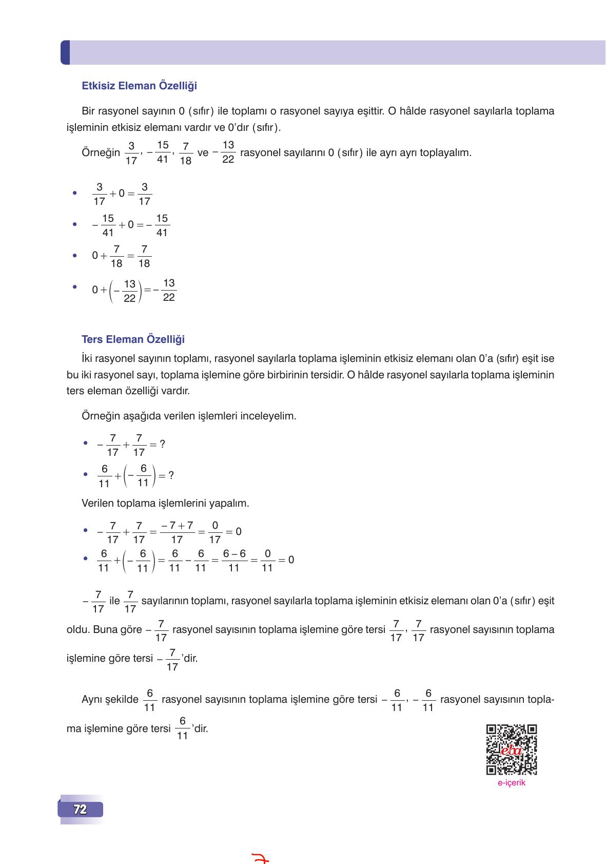 7. Sınıf Edat Yayınları Matematik Ders Kitabı Sayfa 72 Cevapları