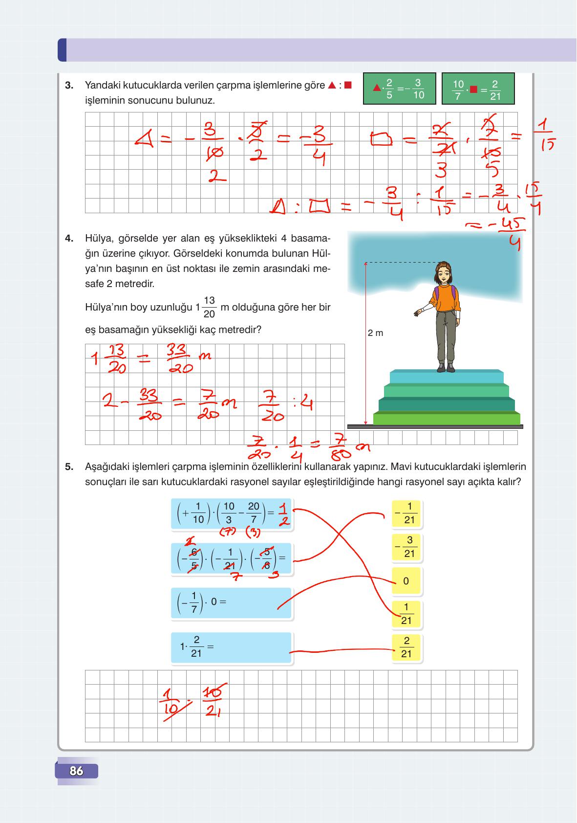 7. Sınıf Edat Yayınları Matematik Ders Kitabı Sayfa 86 Cevapları