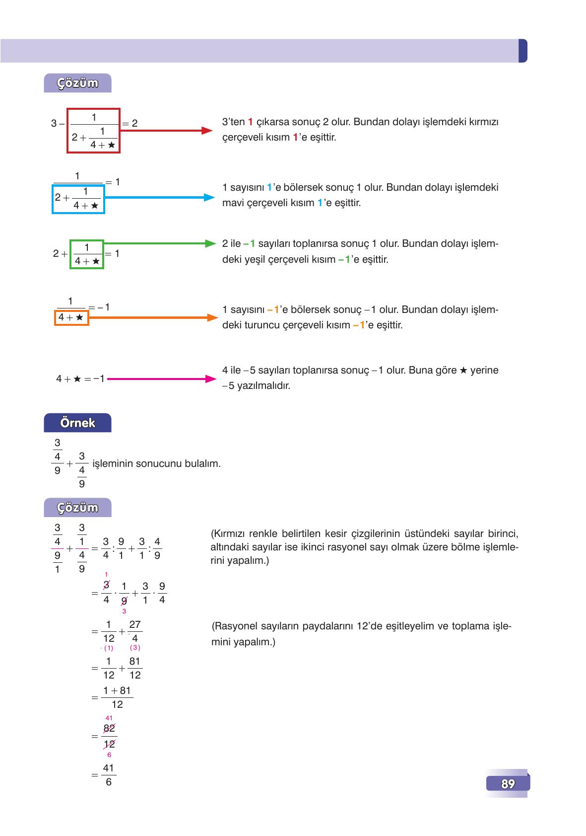 7. Sınıf Edat Yayınları Matematik Ders Kitabı Sayfa 89 Cevapları