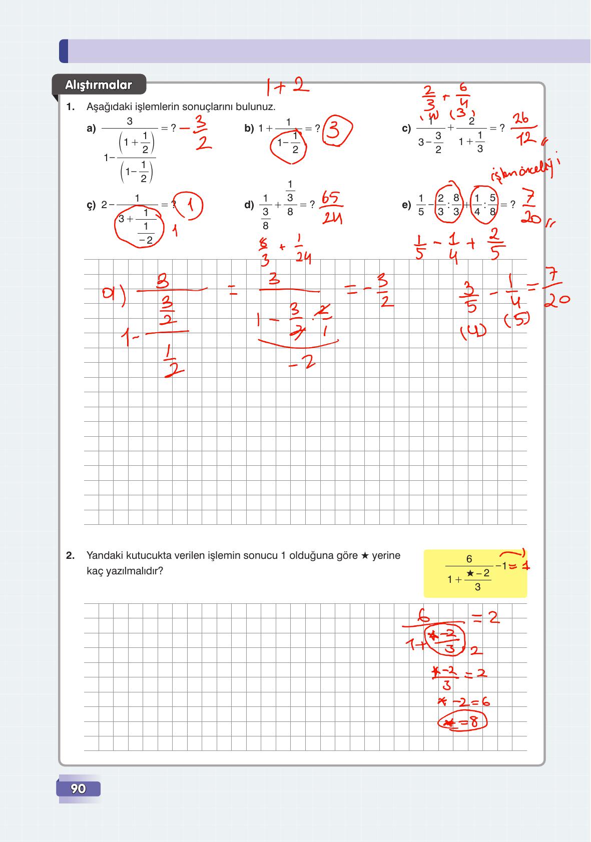 7. Sınıf Edat Yayınları Matematik Ders Kitabı Sayfa 90 Cevapları