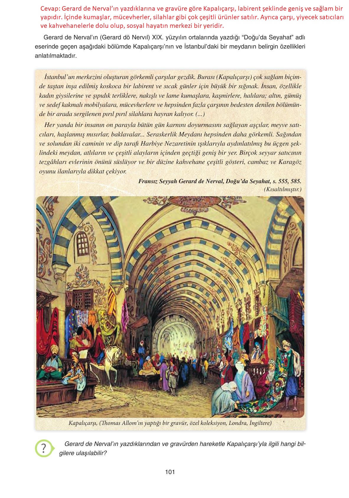 7. Sınıf Yıldırım Yayınları Sosyal Bilgiler Ders Kitabı Sayfa 101 Cevapları