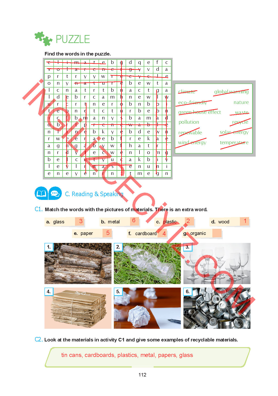 7. Sınıf Yıldırım Yayınları İngilizce Ders Kitabı Sayfa 112 Cevapları