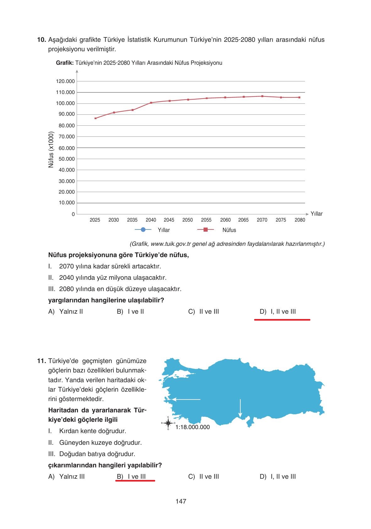 7. Sınıf Yıldırım Yayınları Sosyal Bilgiler Ders Kitabı Sayfa 147 Cevapları