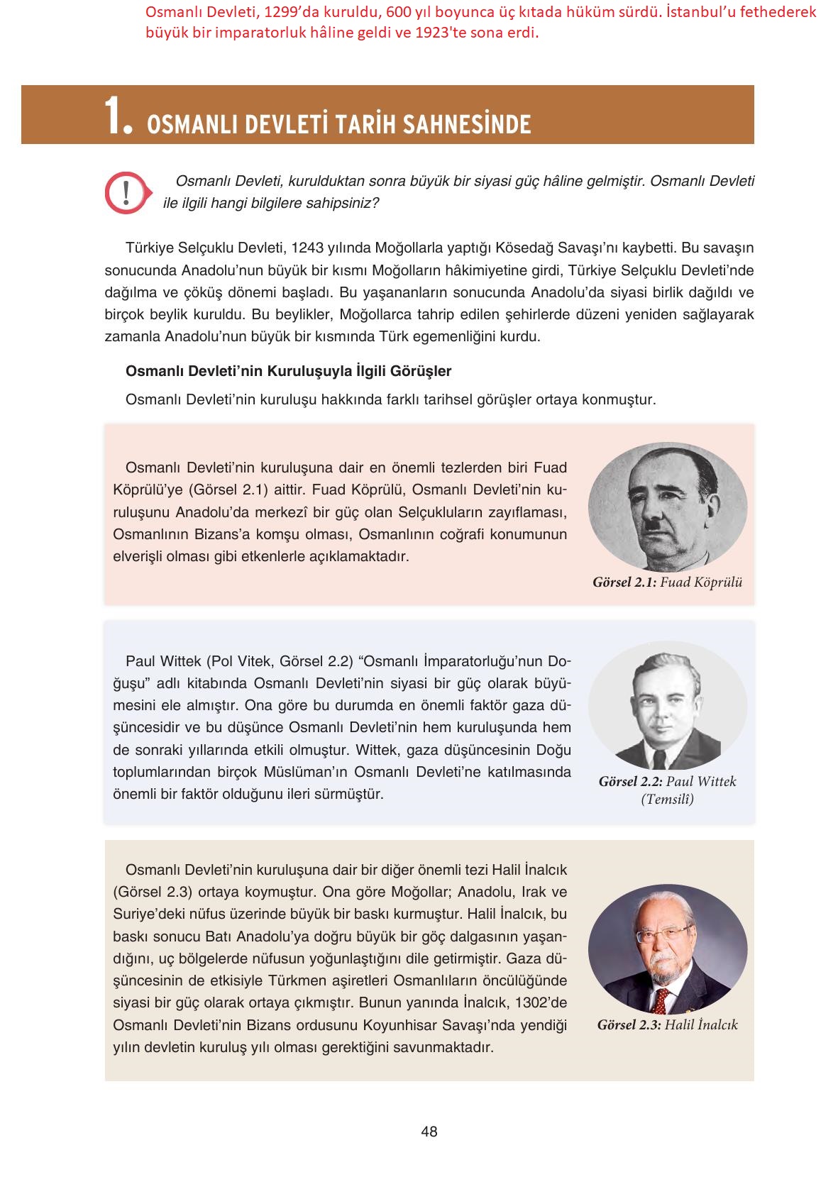 7. Sınıf Yıldırım Yayınları Sosyal Bilgiler Ders Kitabı Sayfa 48 Cevapları