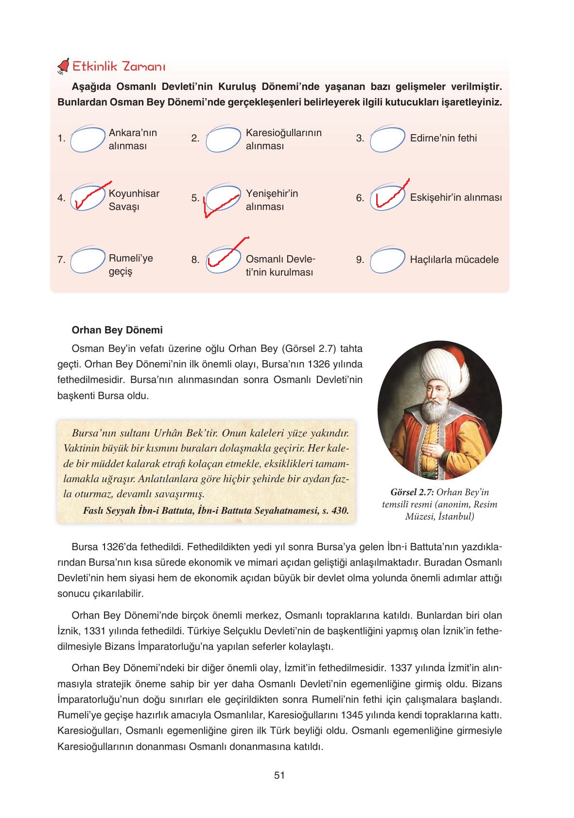 7. Sınıf Yıldırım Yayınları Sosyal Bilgiler Ders Kitabı Sayfa 51 Cevapları