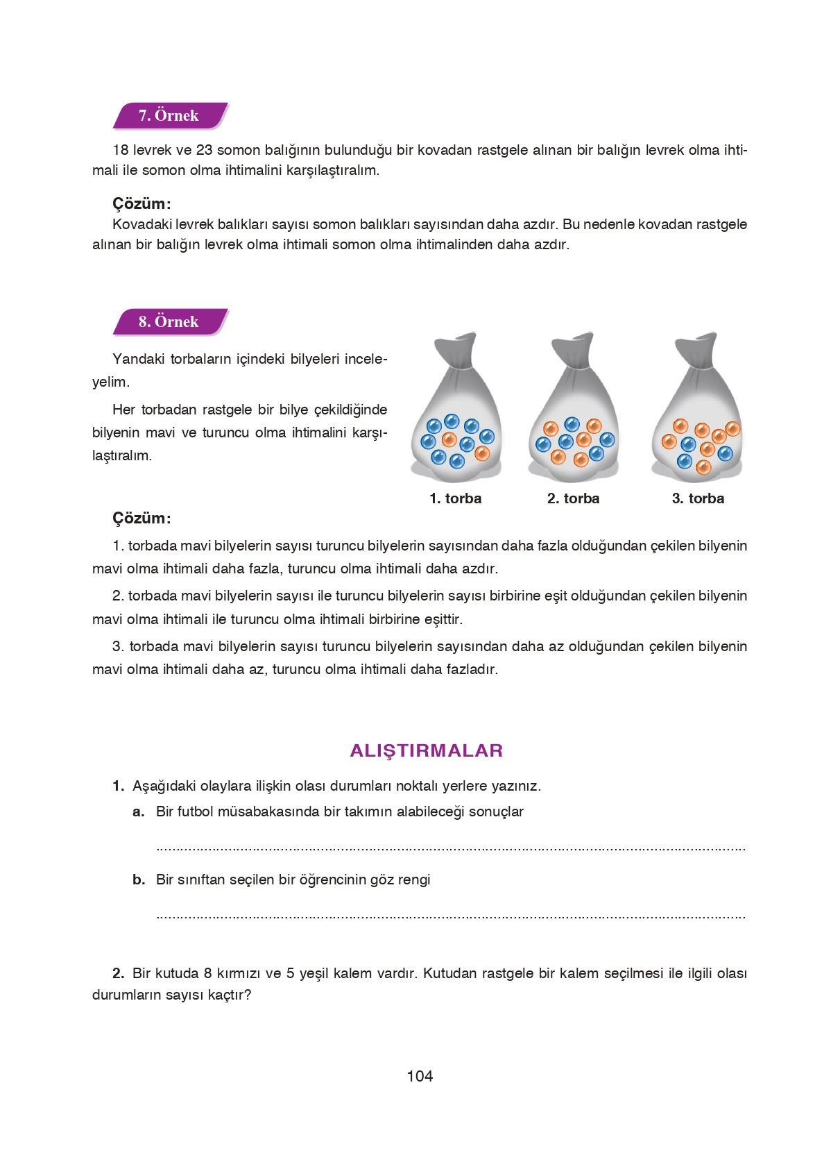 8. Sınıf Ada Matbaacılık Yayıncılık Matematik Ders Kitabı Sayfa 104 Cevapları