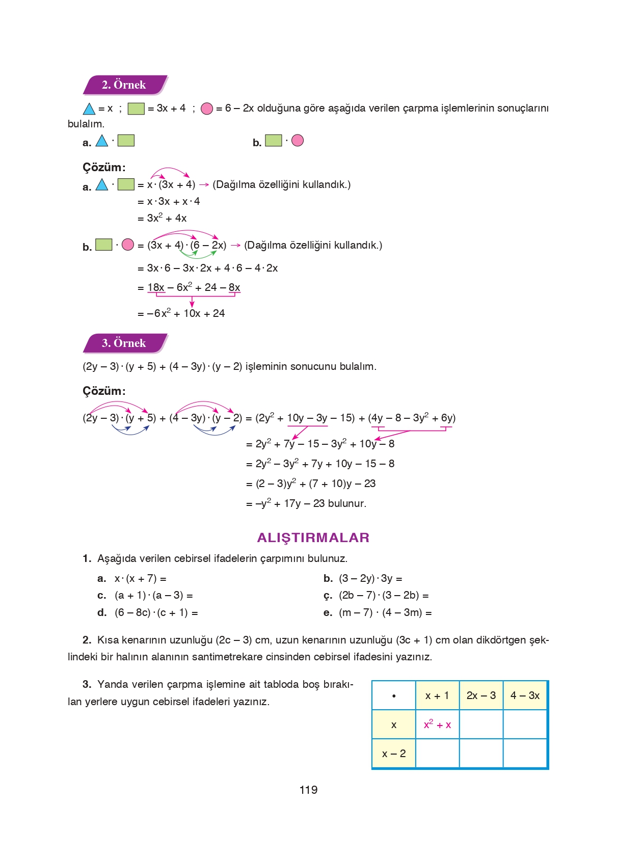 8. Sınıf Ada Matbaacılık Yayıncılık Matematik Ders Kitabı Sayfa 119 Cevapları