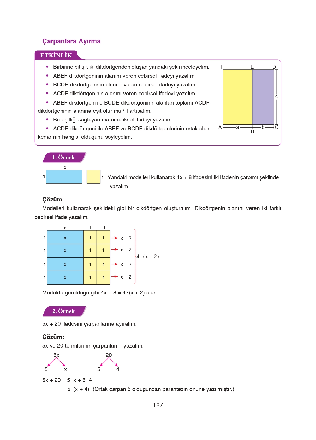 8. Sınıf Ada Matbaacılık Yayıncılık Matematik Ders Kitabı Sayfa 127 Cevapları