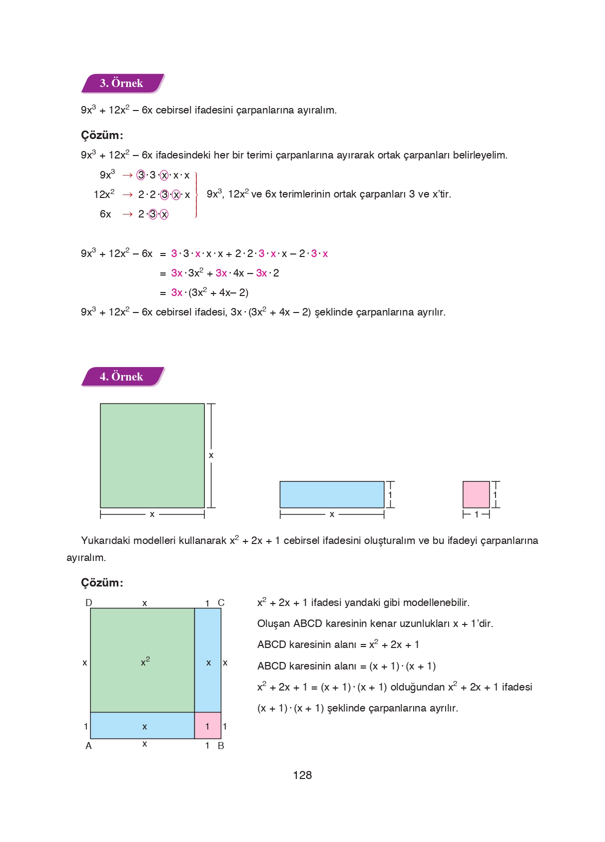 8. Sınıf Ada Matbaacılık Yayıncılık Matematik Ders Kitabı Sayfa 128 Cevapları