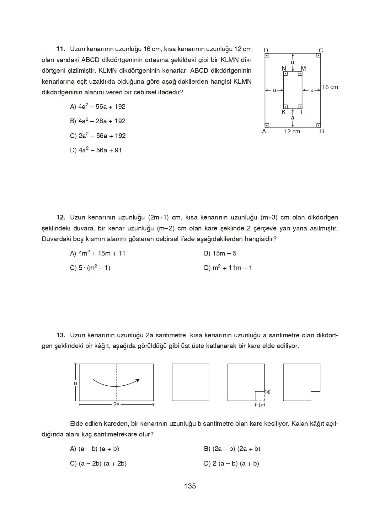 8. Sınıf Ada Matbaacılık Yayıncılık Matematik Ders Kitabı Sayfa 135 Cevapları