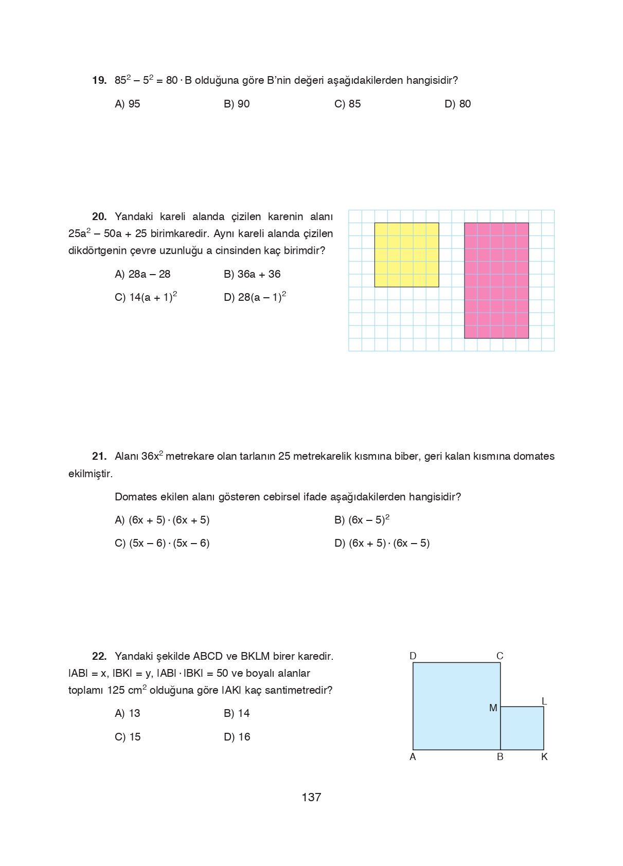 8. Sınıf Ada Matbaacılık Yayıncılık Matematik Ders Kitabı Sayfa 137 Cevapları