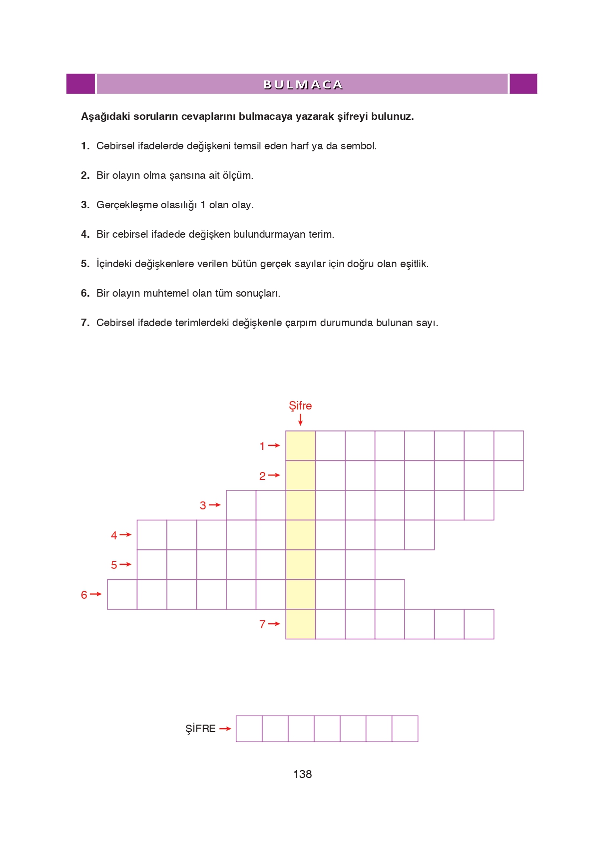 8. Sınıf Ada Matbaacılık Yayıncılık Matematik Ders Kitabı Sayfa 138 Cevapları