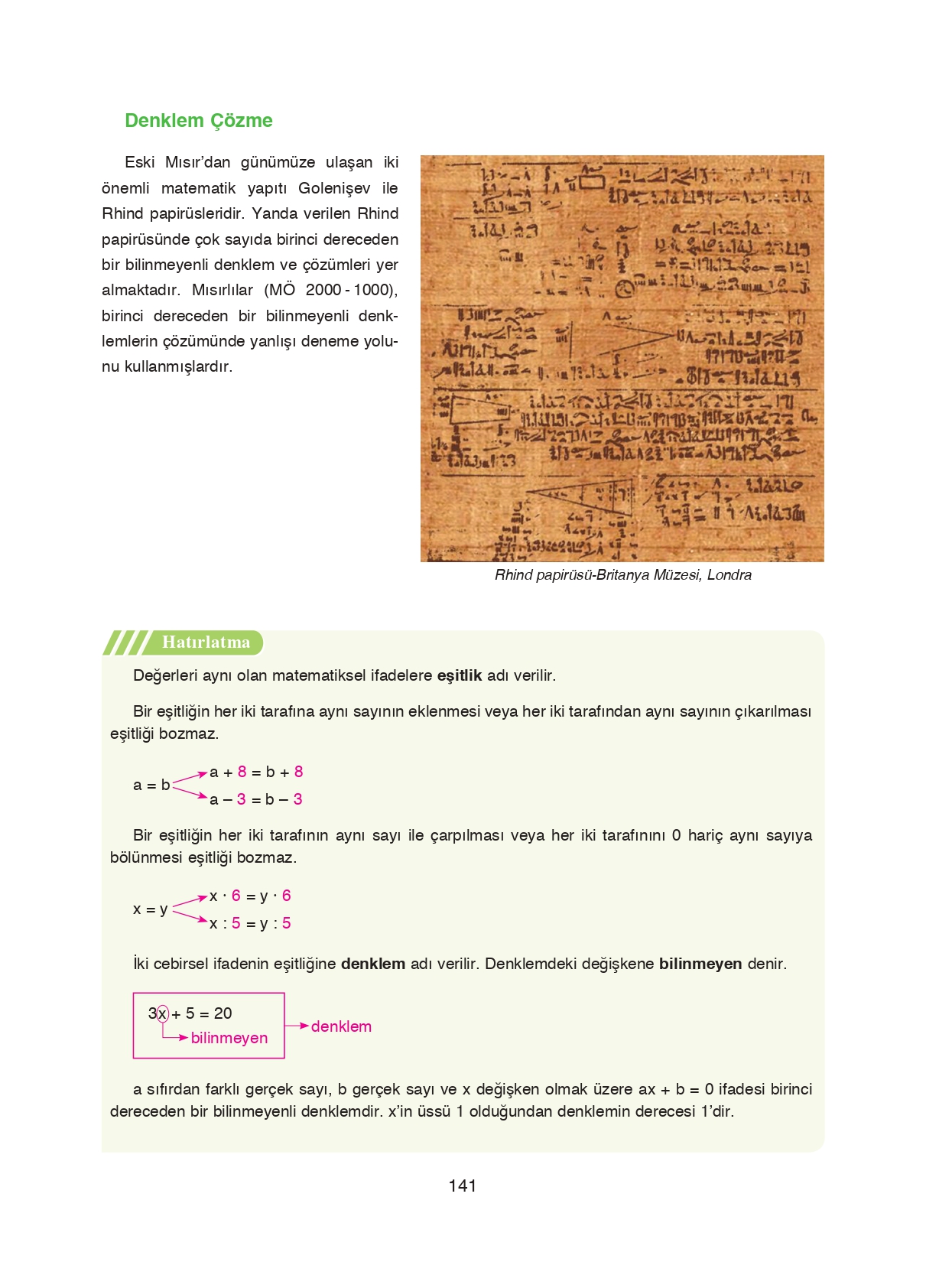 8. Sınıf Ada Matbaacılık Yayıncılık Matematik Ders Kitabı Sayfa 141 Cevapları