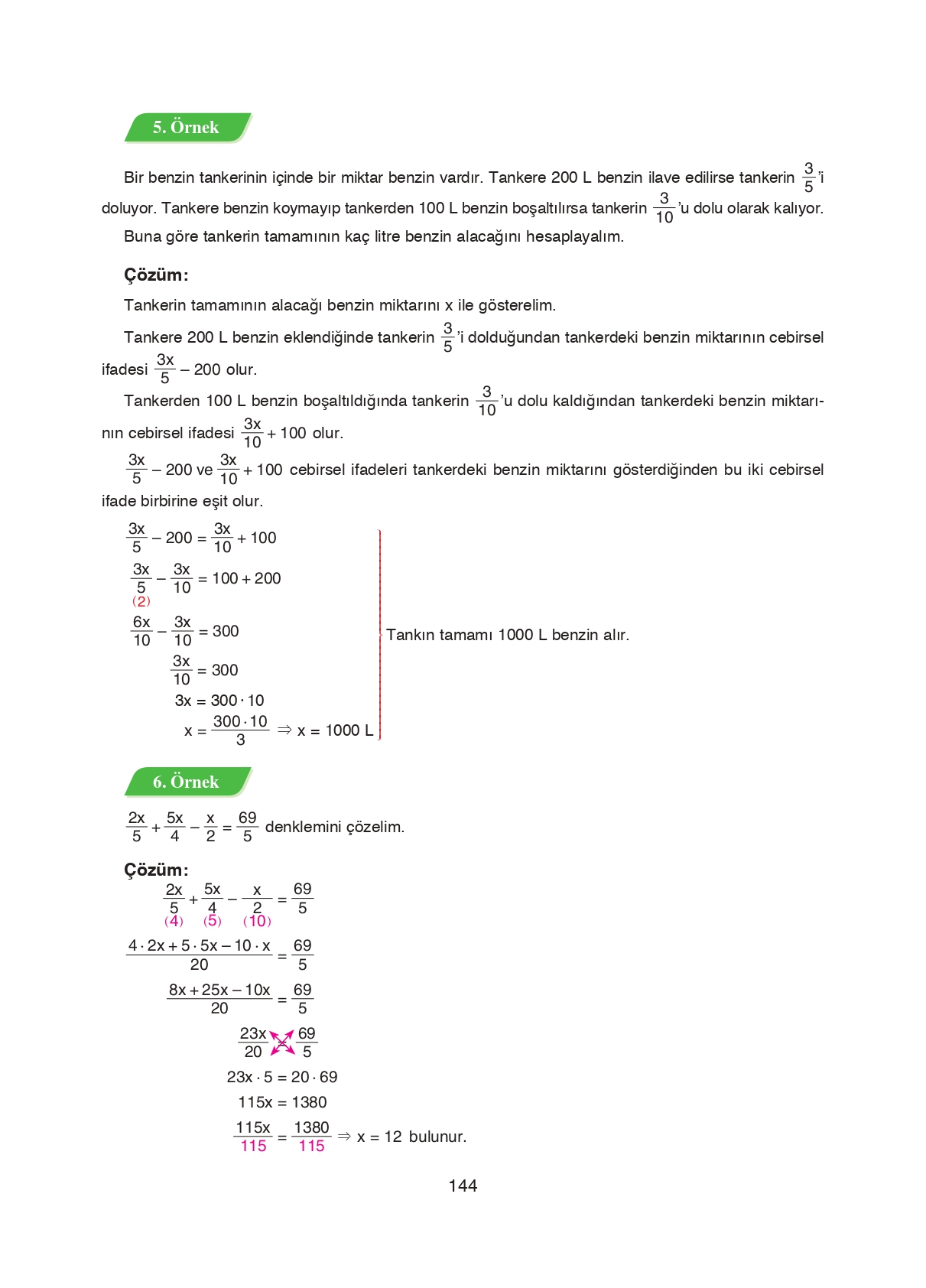 8. Sınıf Ada Matbaacılık Yayıncılık Matematik Ders Kitabı Sayfa 144 Cevapları