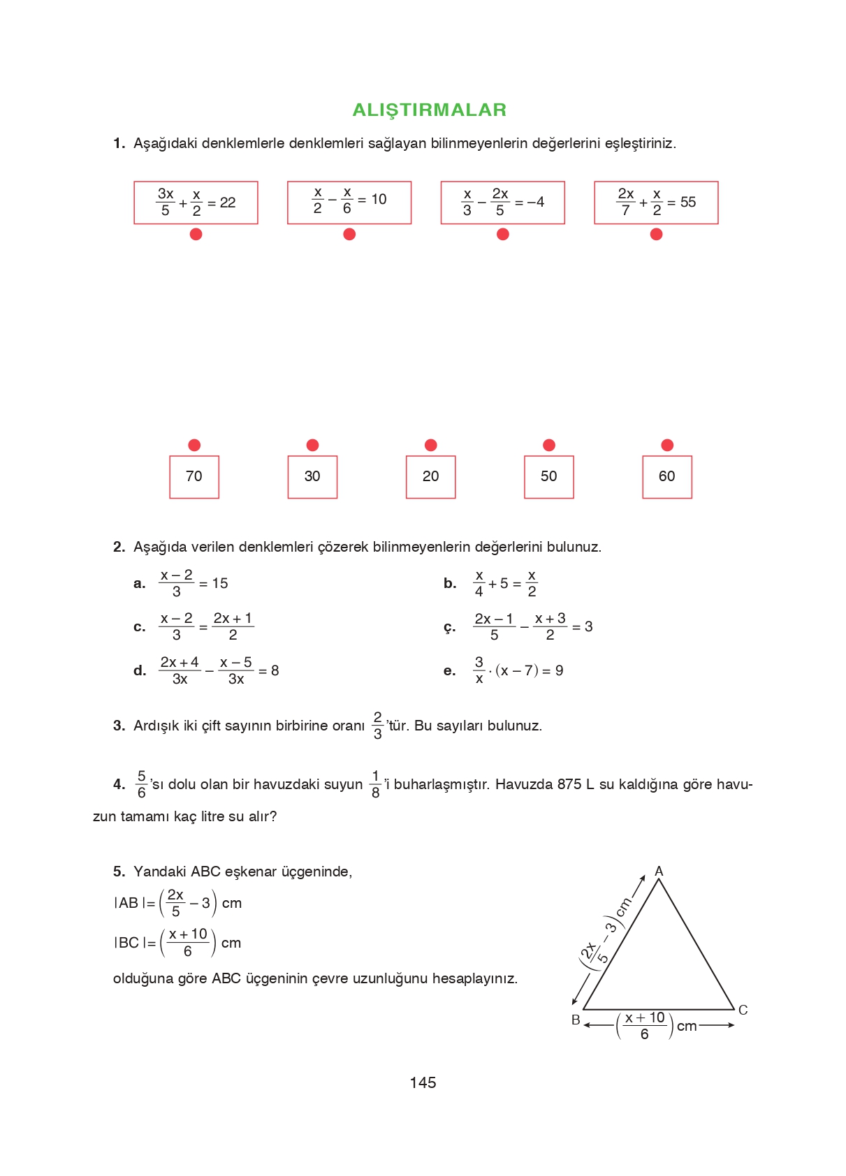 8. Sınıf Ada Matbaacılık Yayıncılık Matematik Ders Kitabı Sayfa 145 Cevapları