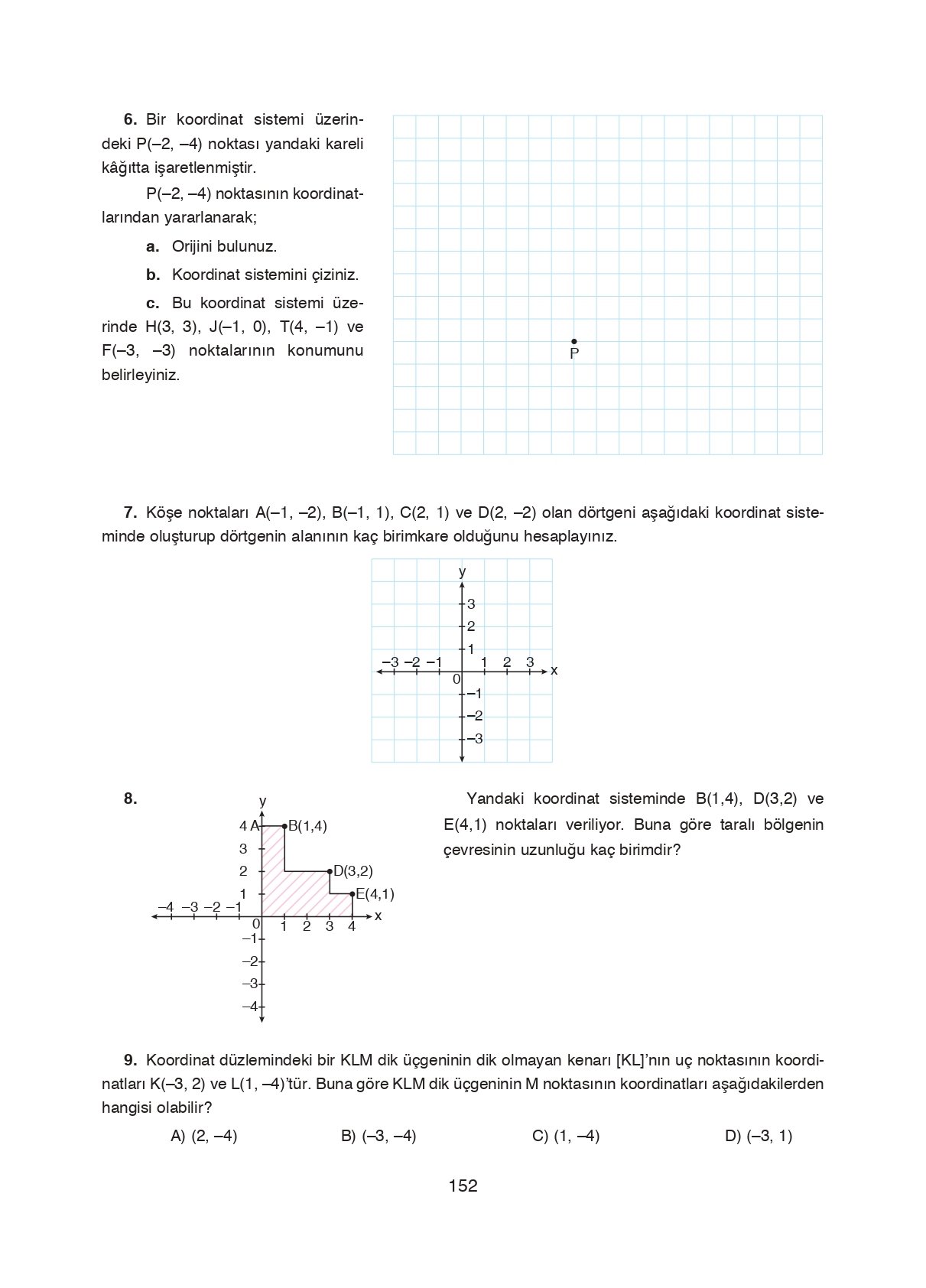 8. Sınıf Ada Matbaacılık Yayıncılık Matematik Ders Kitabı Sayfa 152 Cevapları