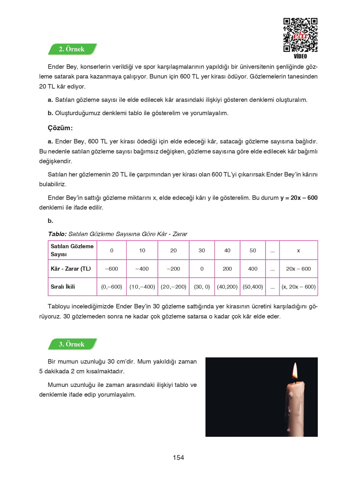 8. Sınıf Ada Matbaacılık Yayıncılık Matematik Ders Kitabı Sayfa 154 Cevapları