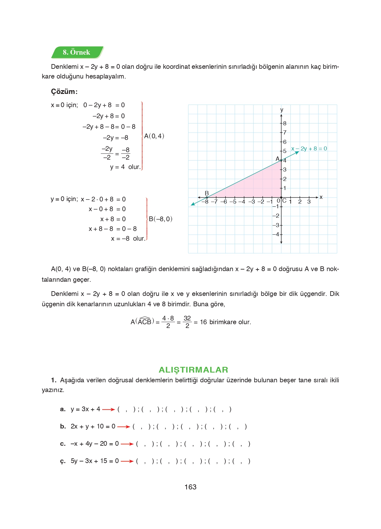 8. Sınıf Ada Matbaacılık Yayıncılık Matematik Ders Kitabı Sayfa 163 Cevapları