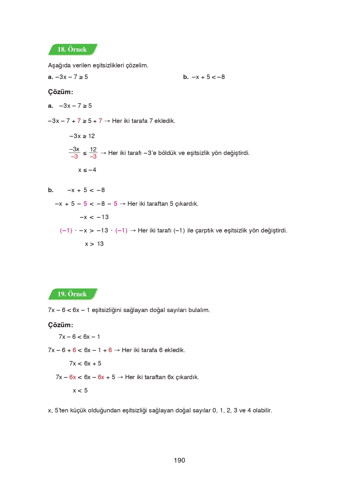 8. Sınıf Ada Matbaacılık Yayıncılık Matematik Ders Kitabı Sayfa 190 Cevapları