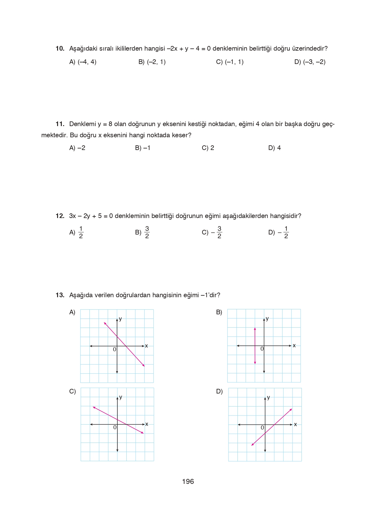 8. Sınıf Ada Matbaacılık Yayıncılık Matematik Ders Kitabı Sayfa 196 Cevapları