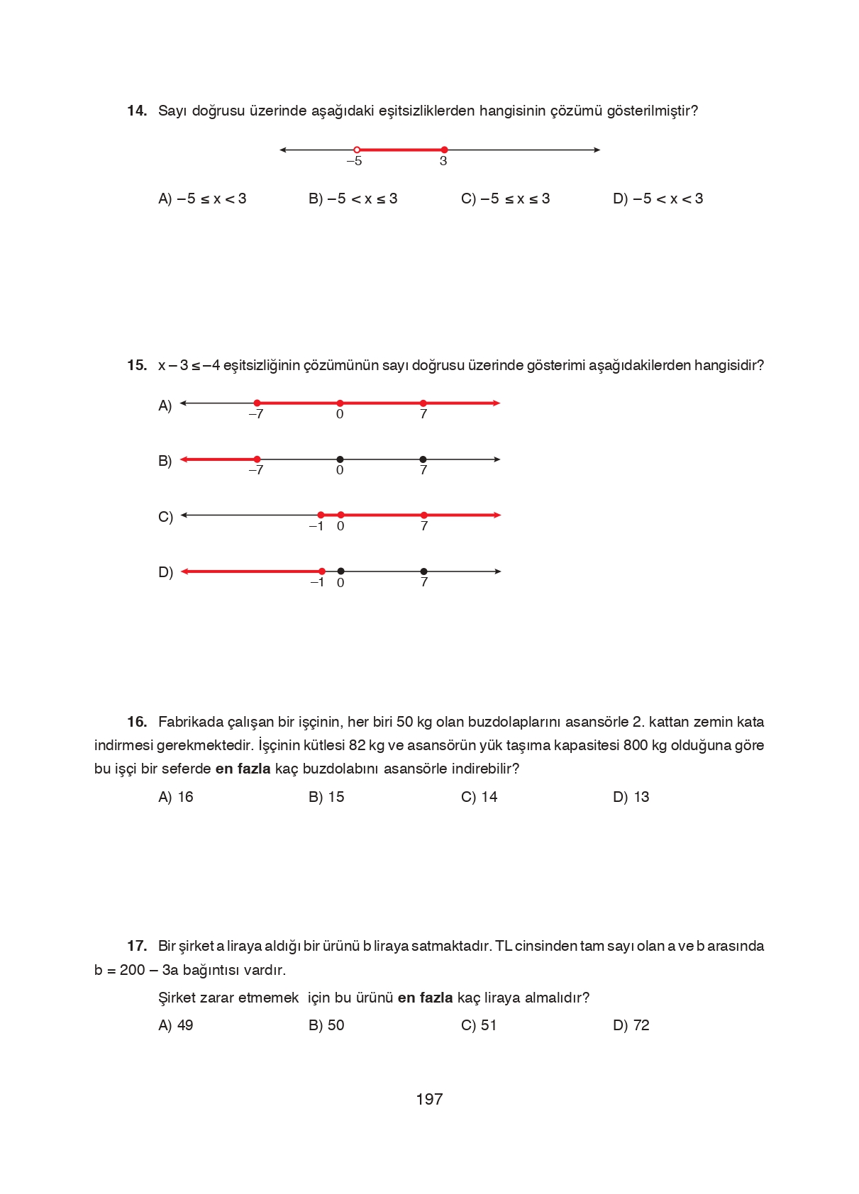 8. Sınıf Ada Matbaacılık Yayıncılık Matematik Ders Kitabı Sayfa 197 Cevapları