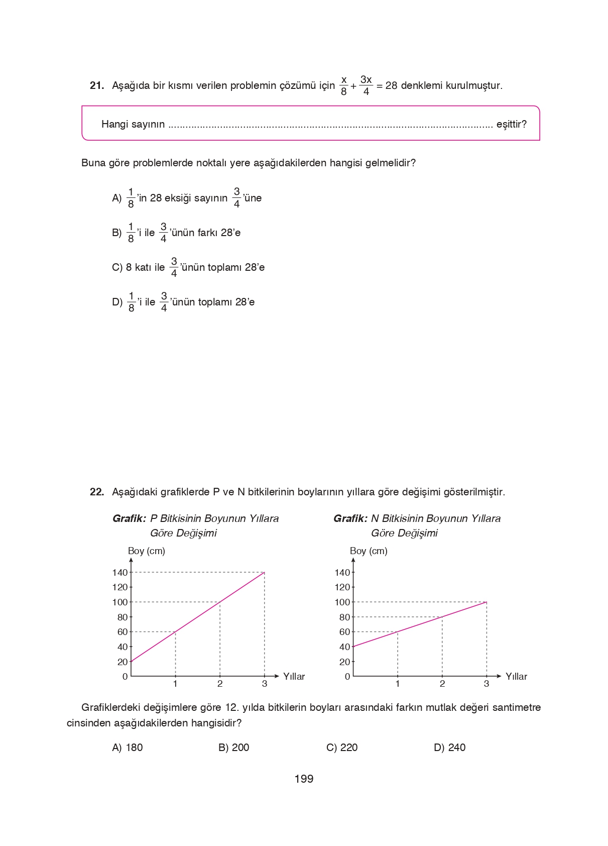 8. Sınıf Ada Matbaacılık Yayıncılık Matematik Ders Kitabı Sayfa 199 Cevapları