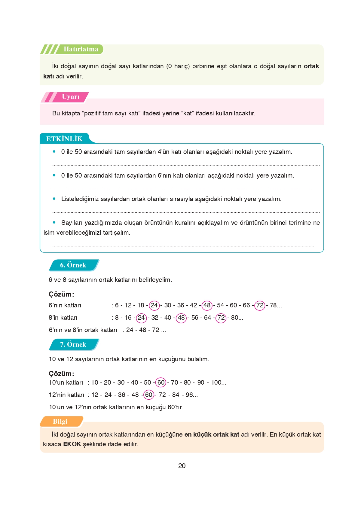 8. Sınıf Ada Matbaacılık Yayıncılık Matematik Ders Kitabı Sayfa 20 Cevapları