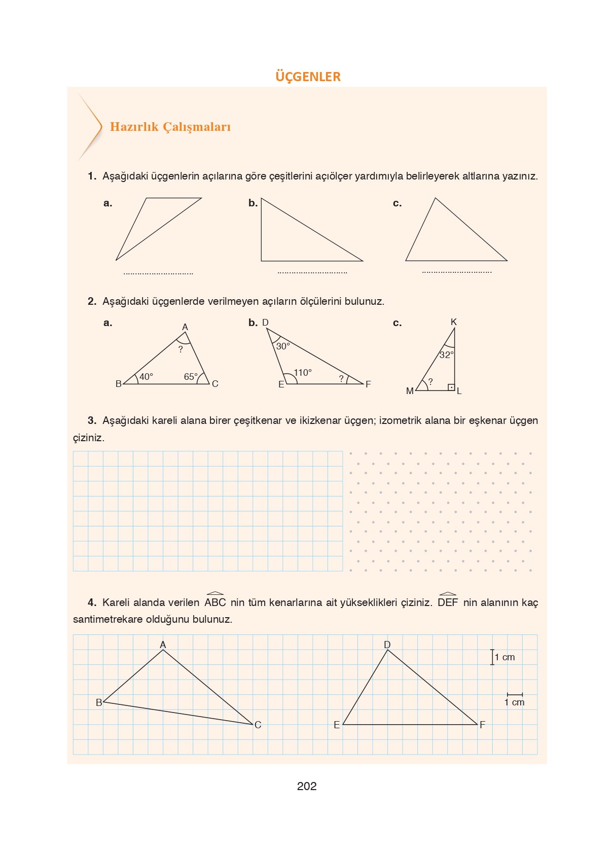 8. Sınıf Ada Matbaacılık Yayıncılık Matematik Ders Kitabı Sayfa 202 Cevapları