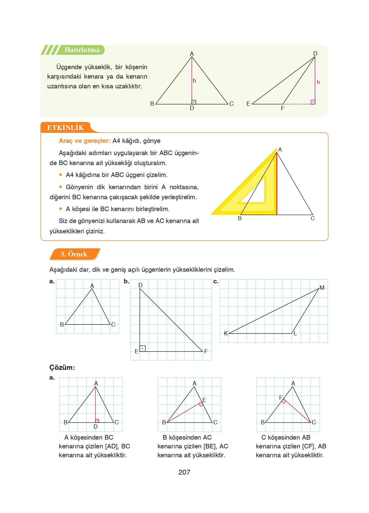 8. Sınıf Ada Matbaacılık Yayıncılık Matematik Ders Kitabı Sayfa 207 Cevapları