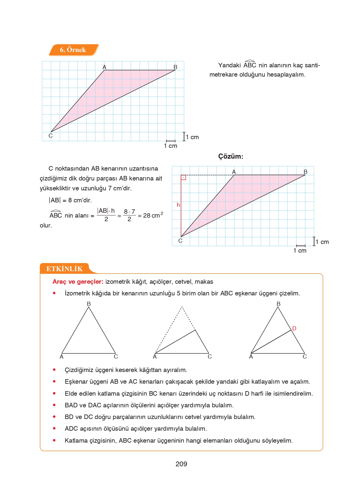 8. Sınıf Ada Matbaacılık Yayıncılık Matematik Ders Kitabı Sayfa 209 Cevapları