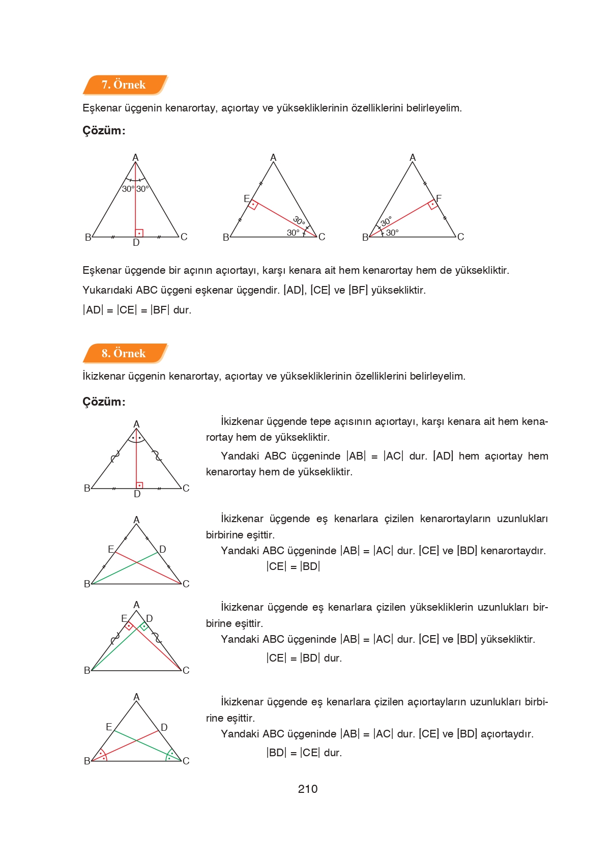 8. Sınıf Ada Matbaacılık Yayıncılık Matematik Ders Kitabı Sayfa 210 Cevapları