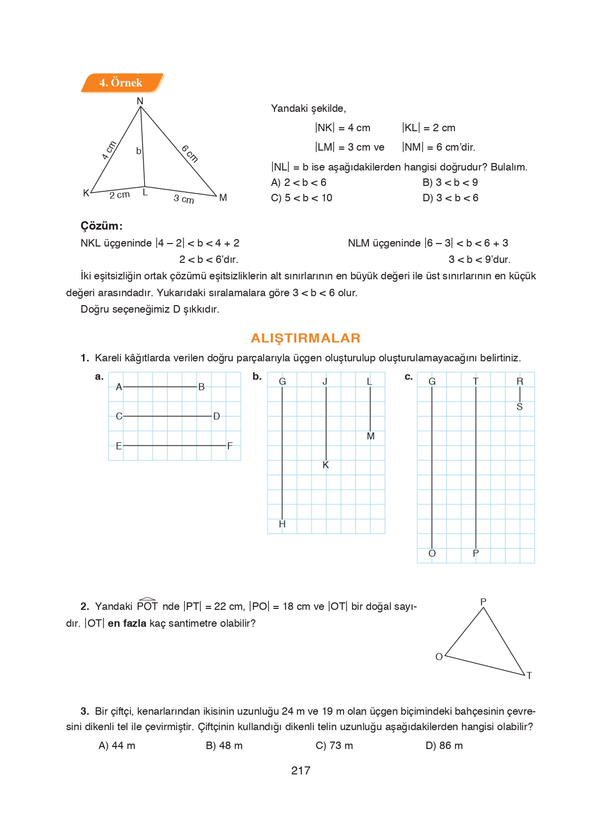 8. Sınıf Ada Matbaacılık Yayıncılık Matematik Ders Kitabı Sayfa 217 Cevapları