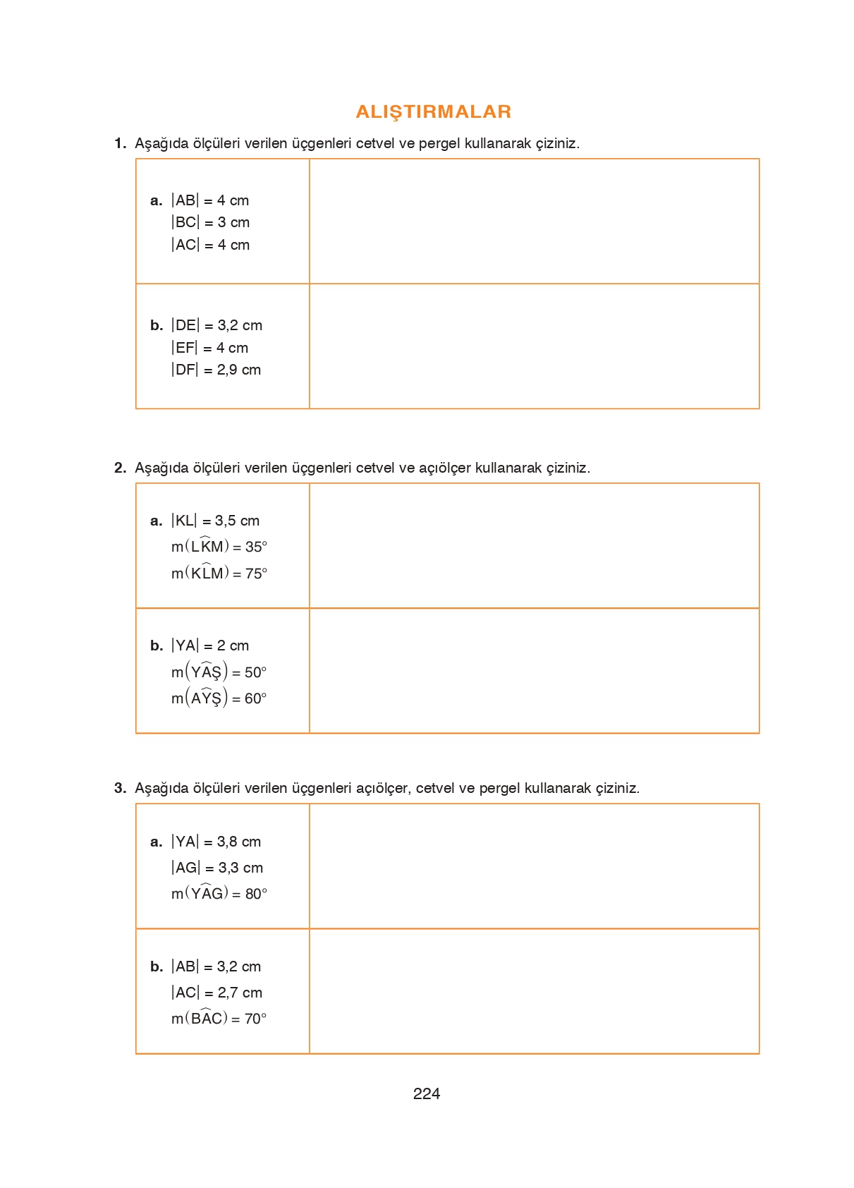 8. Sınıf Ada Matbaacılık Yayıncılık Matematik Ders Kitabı Sayfa 224 Cevapları