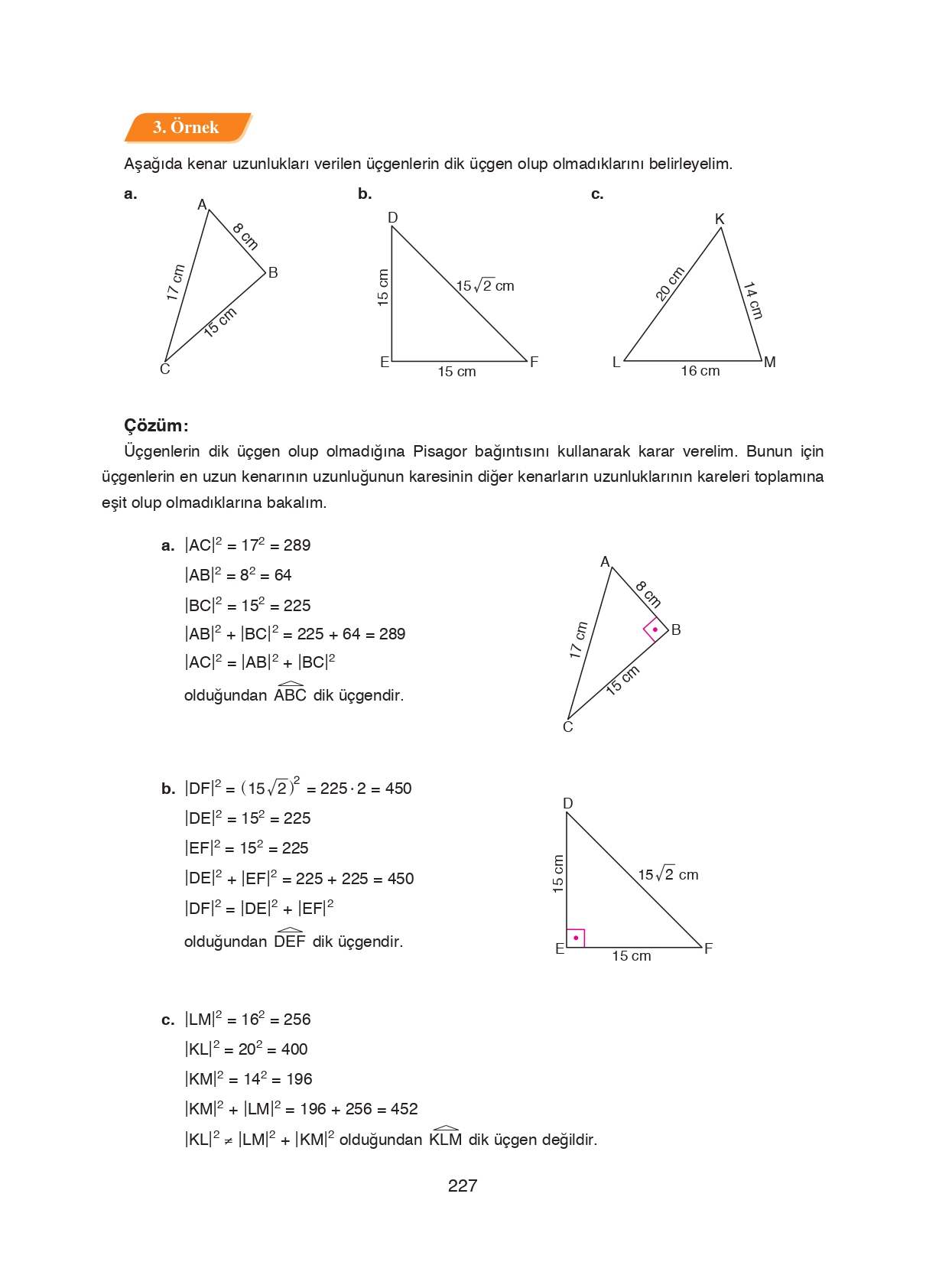 8. Sınıf Ada Matbaacılık Yayıncılık Matematik Ders Kitabı Sayfa 227 Cevapları