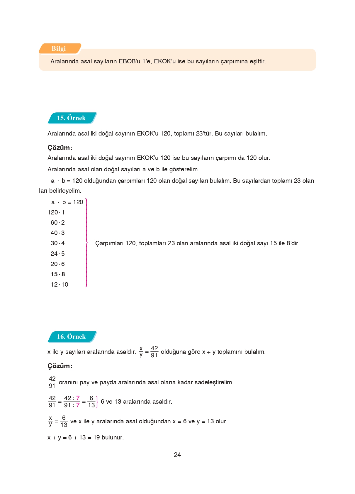 8. Sınıf Ada Matbaacılık Yayıncılık Matematik Ders Kitabı Sayfa 24 Cevapları